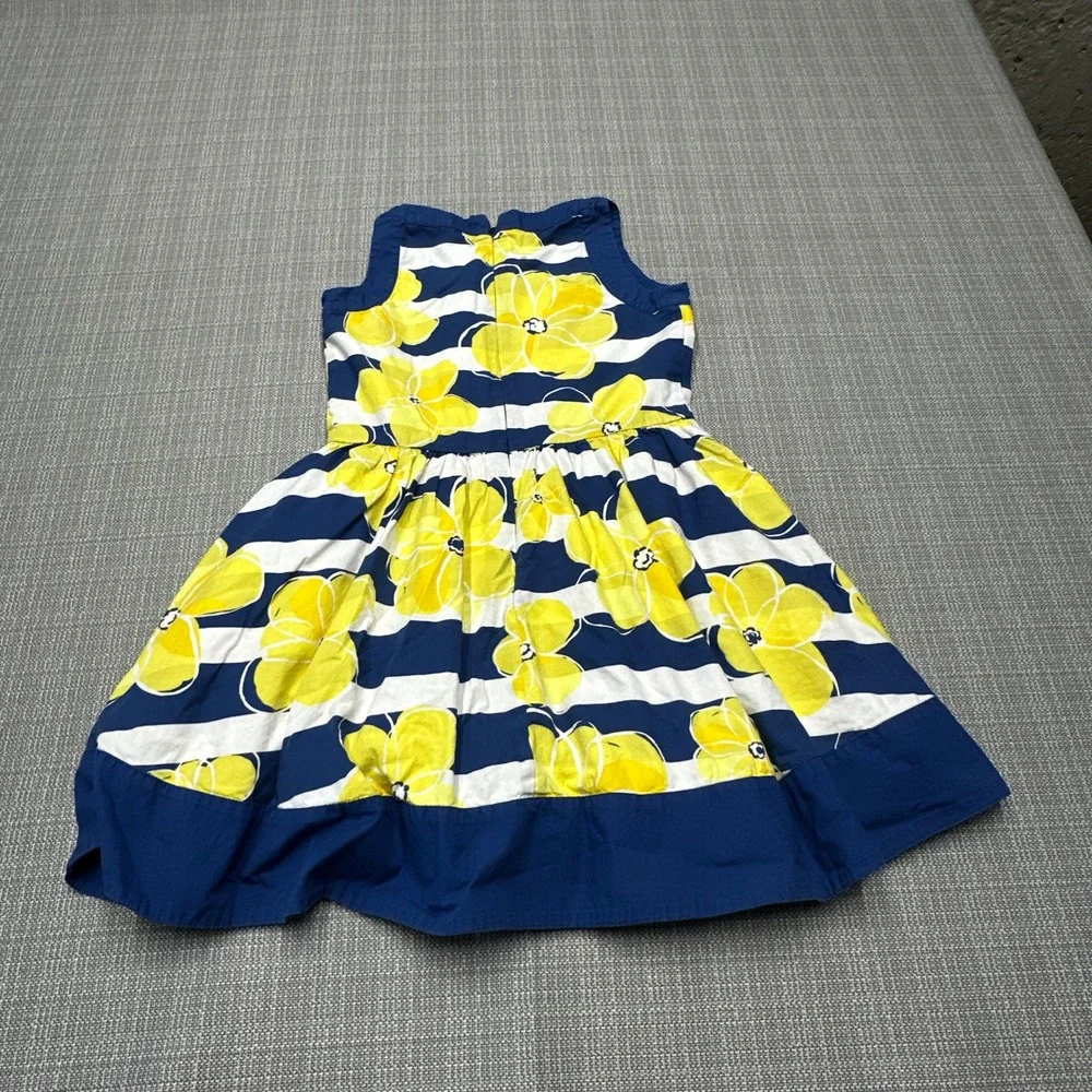 Gymboree Girls Dress Size 8 Floral Stripe Sleeveless Lined Summer Party Pictures